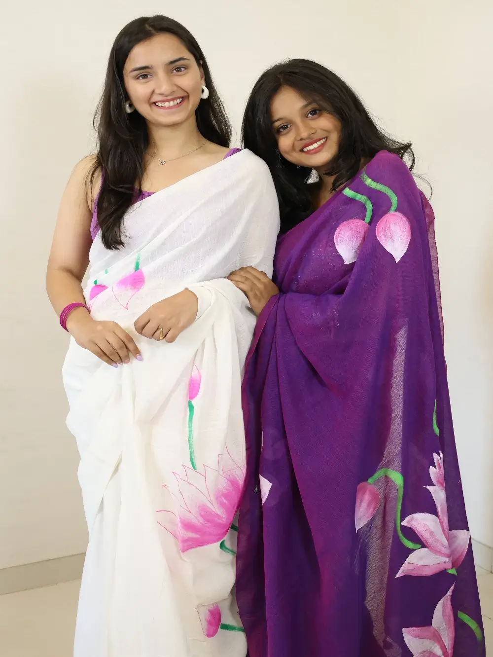 Lotus Hand Painted Saree - Image 6