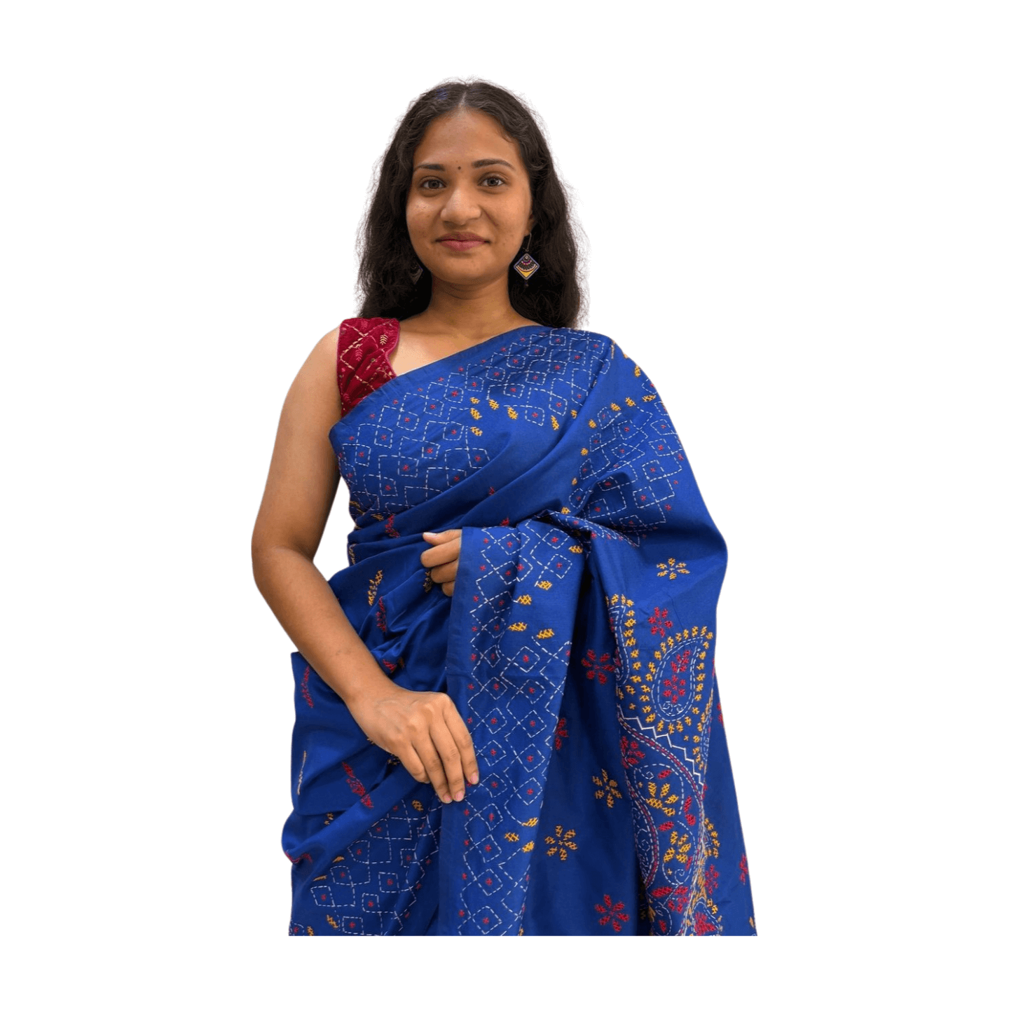 Kantha Stitch Saree - Image 3