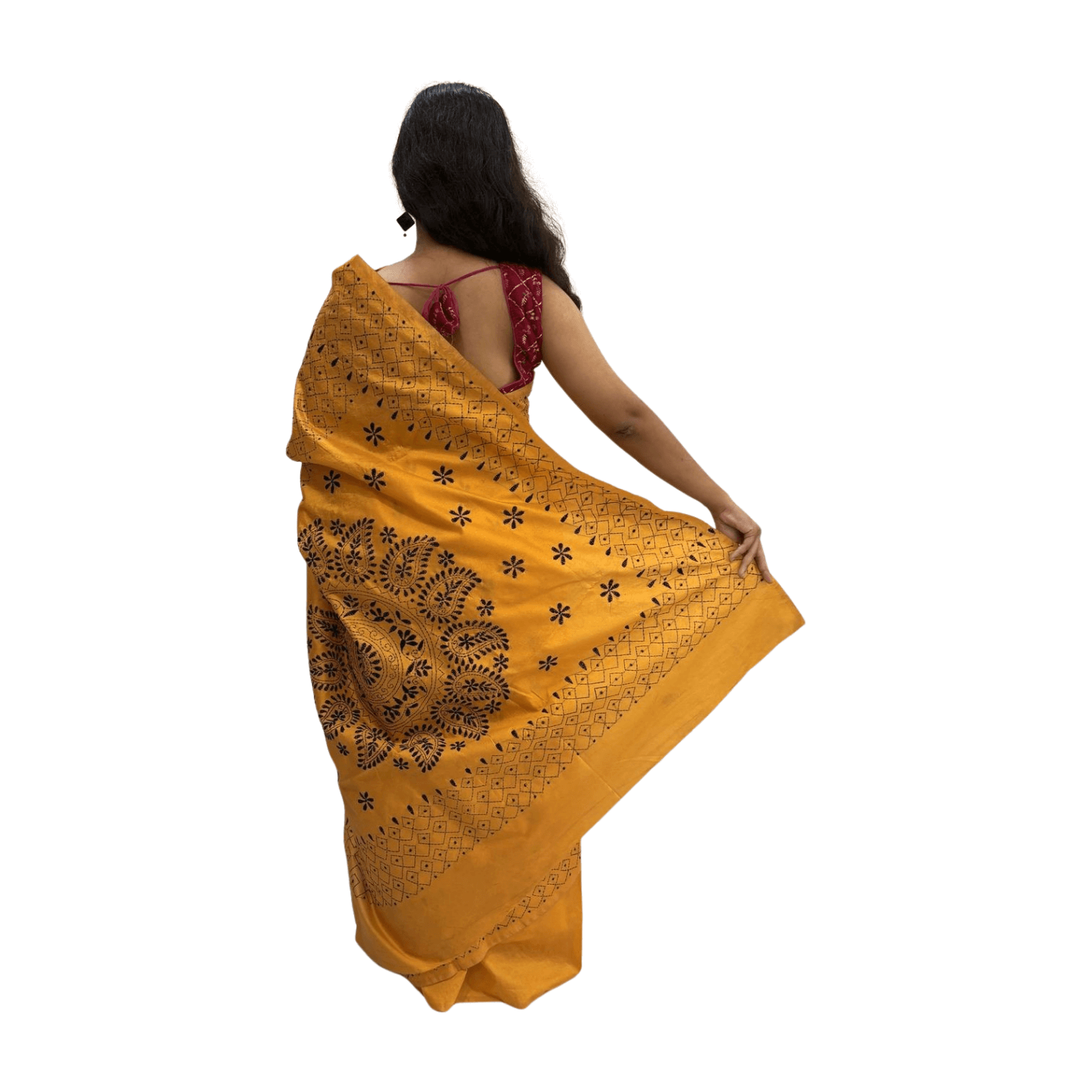 Kantha Stitch Saree - Image 17