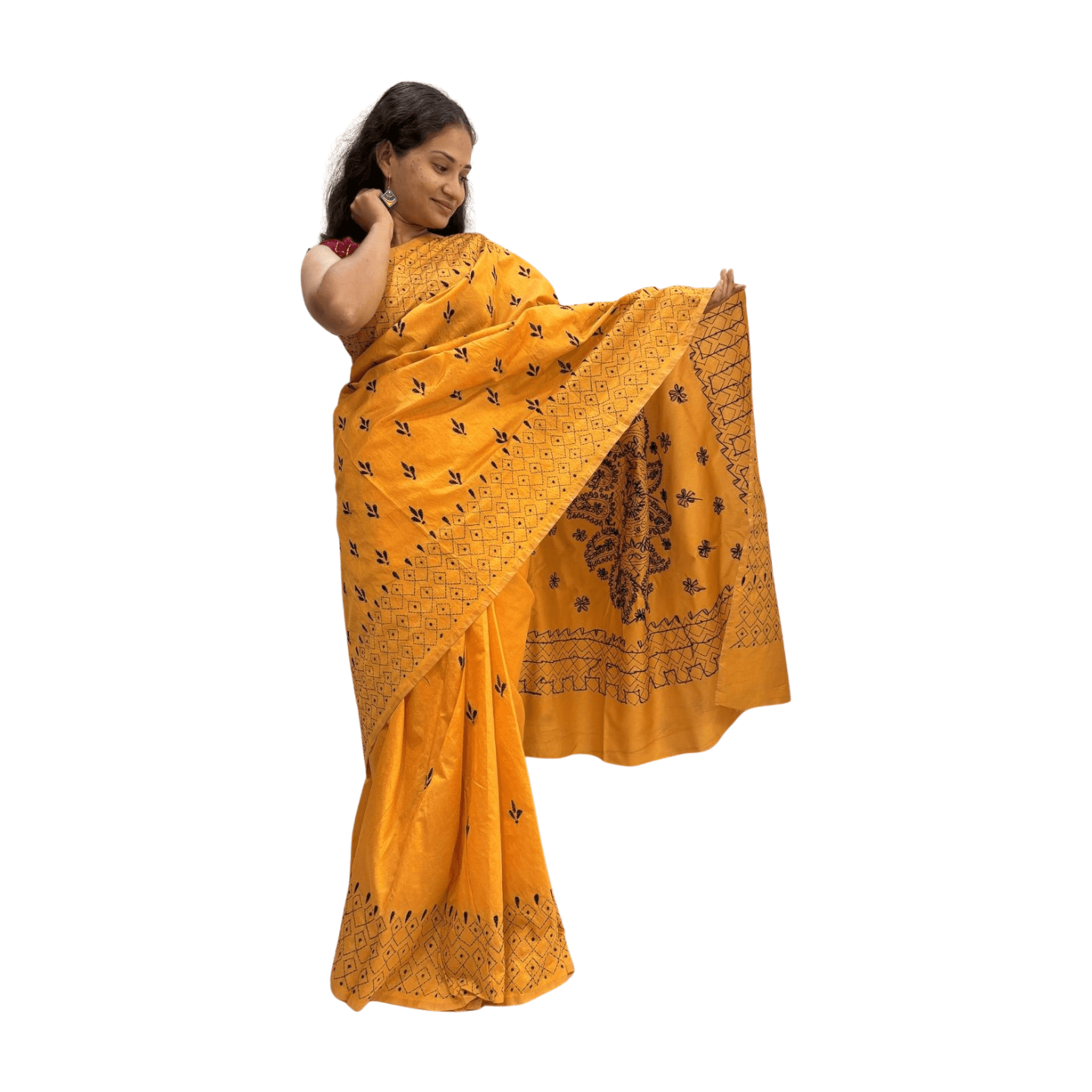 Kantha Stitch Saree - Image 16