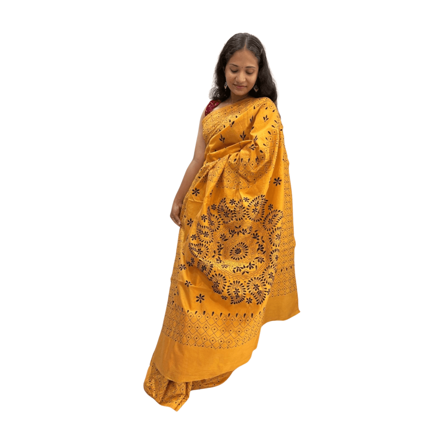 Kantha Stitch Saree - Image 15
