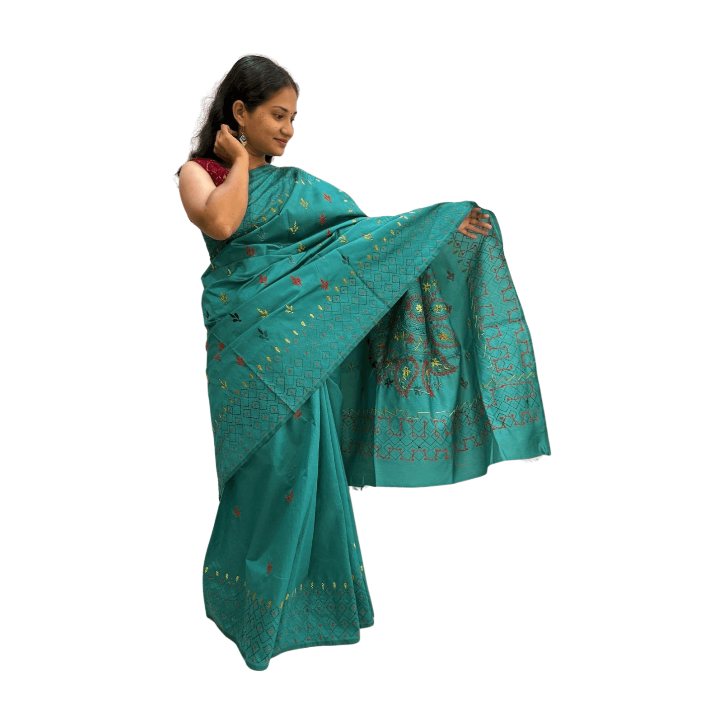 Kantha Stitch Saree - Image 23