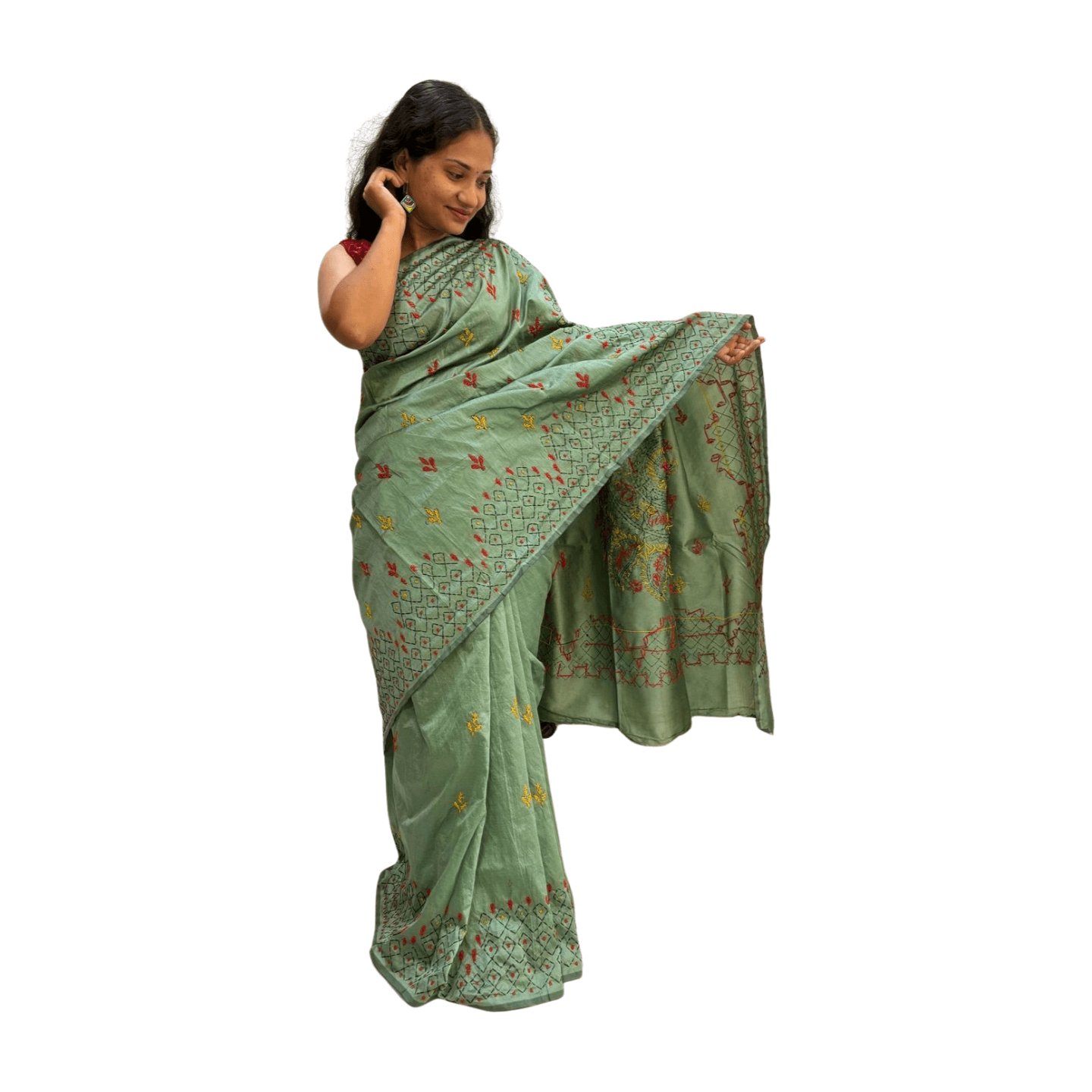 Kantha Stitch Saree - Image 43