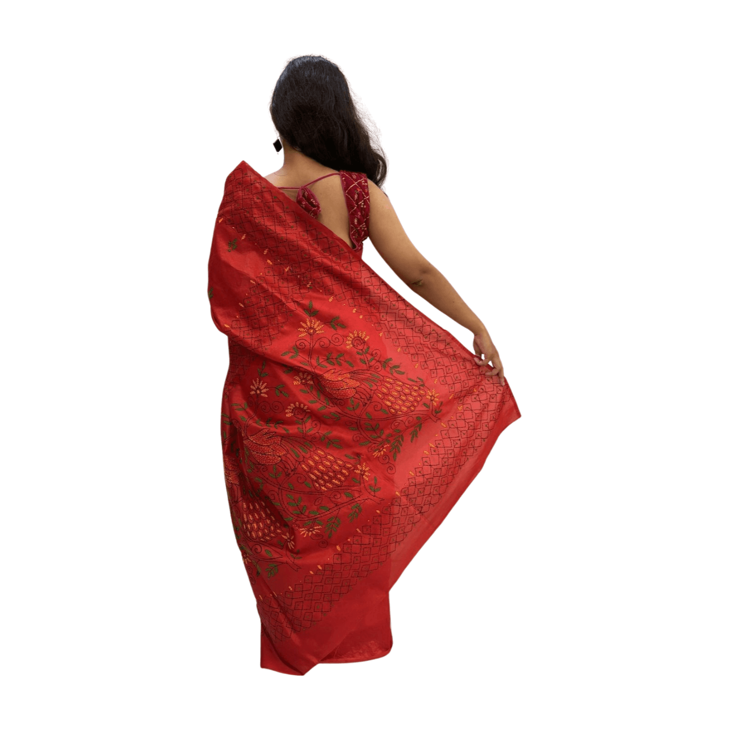 Kantha Stitch Saree - Image 11