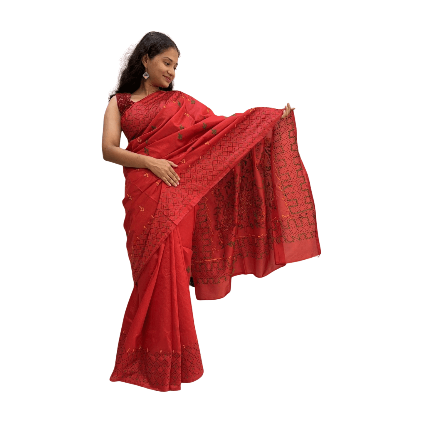 Kantha Stitch Saree - Image 10